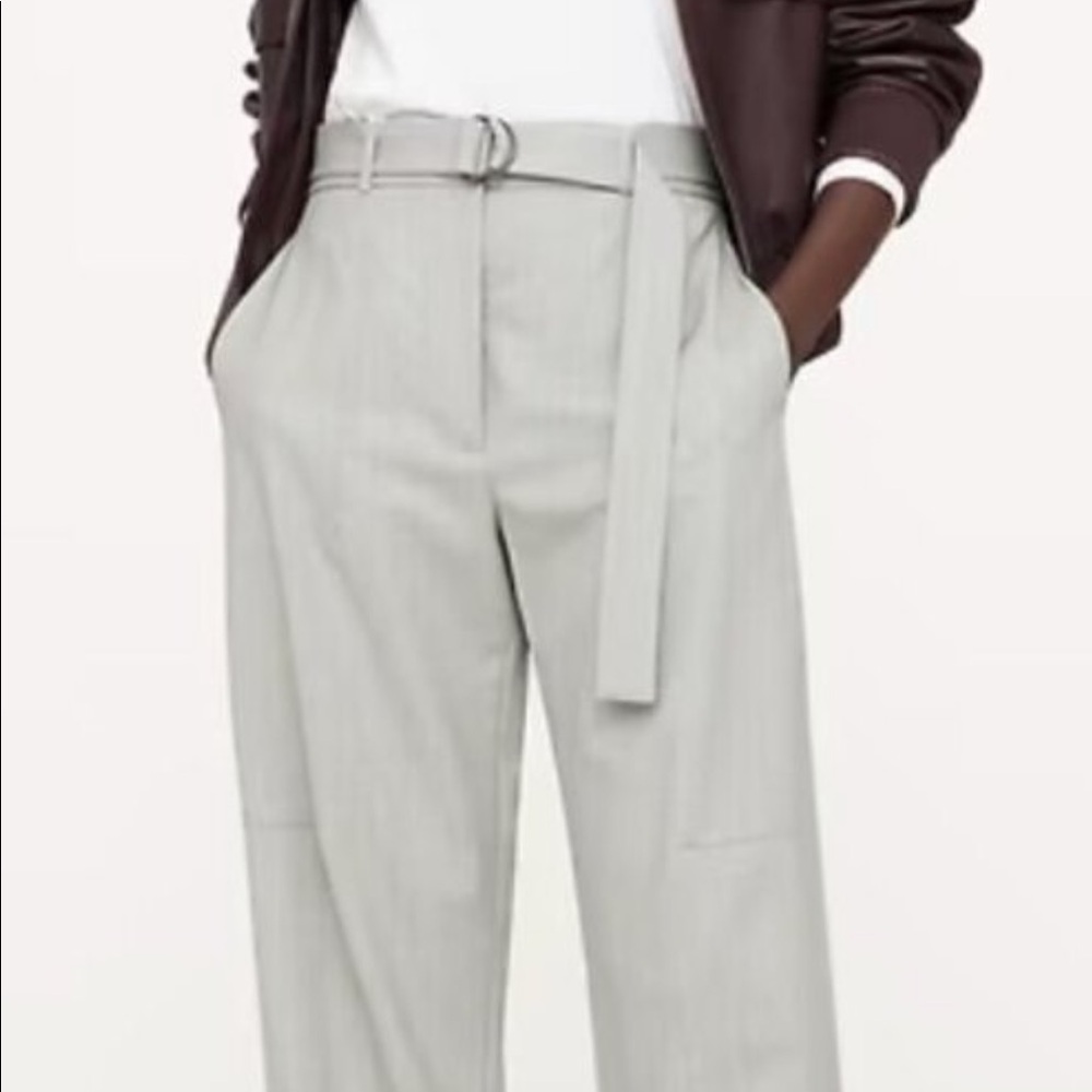 Banana Republic Italian Wool Grey Barrel Pant High Waist - Sz 8